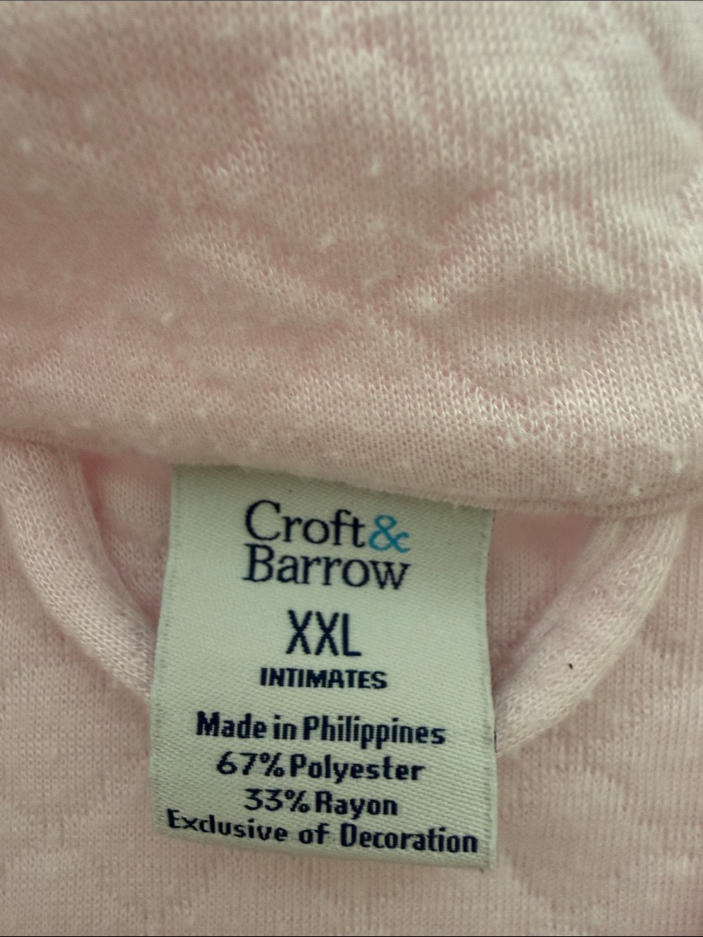 croft & barrow Light Pink Quilted Zip-Front Robe - Picture 3 of 4